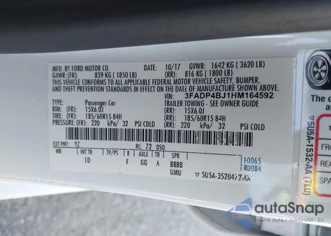 2017 Ford Fiesta Se from USA, damaged, VIN 3FADP4BJ1HM164592